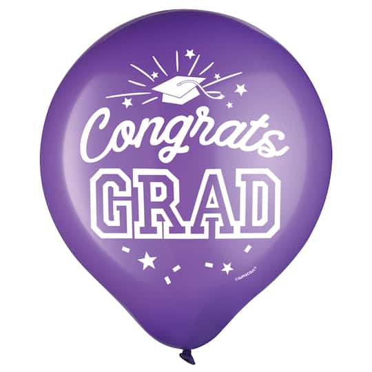 12&#x22; Congrats Grad Latex Balloons, 45ct.